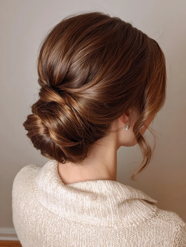 Twisted chignon updo hairstyle