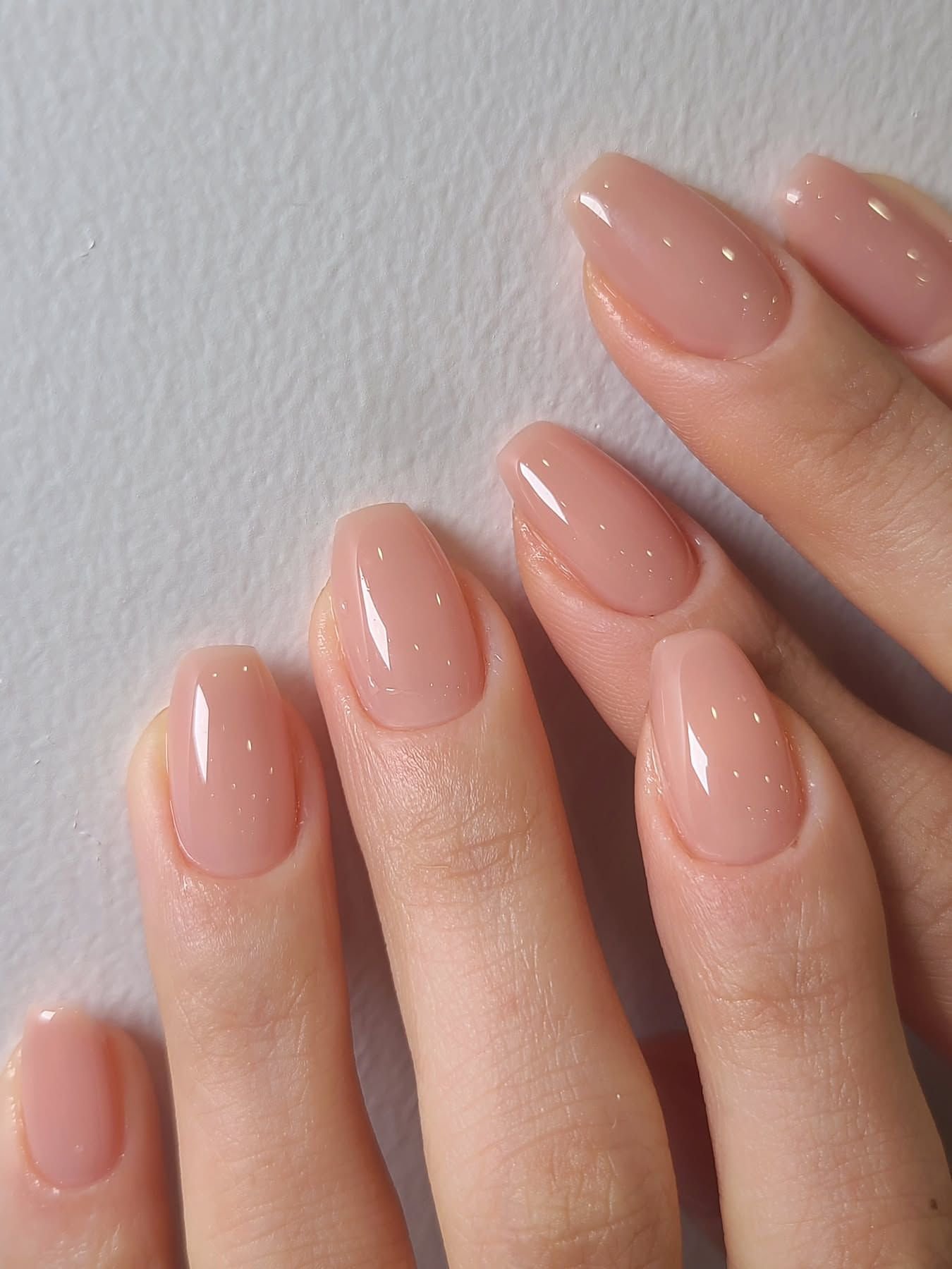 Honey nude natural manicure