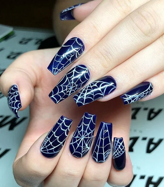 12. White Webs on Navy