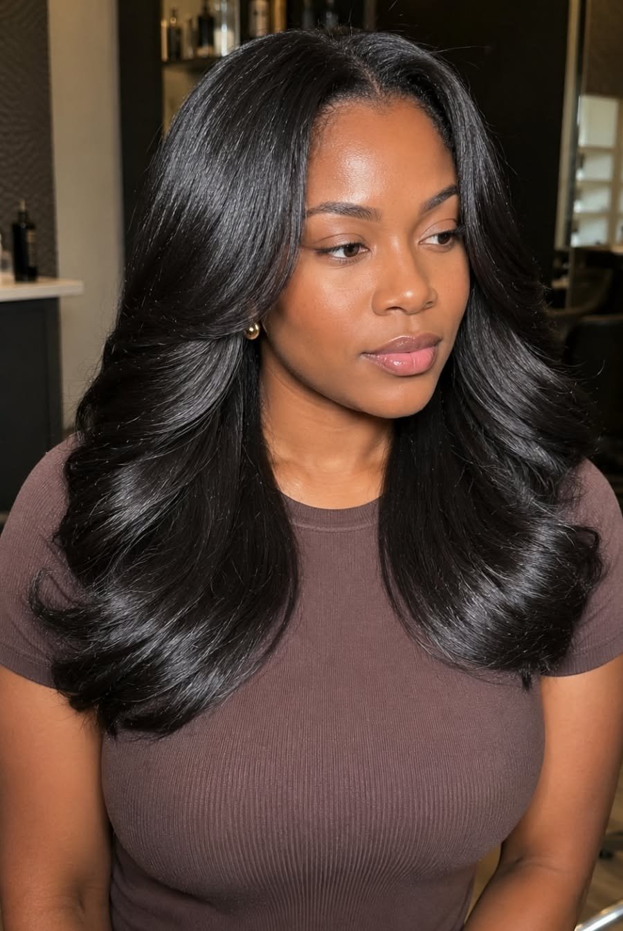 Bouncy silk press hair