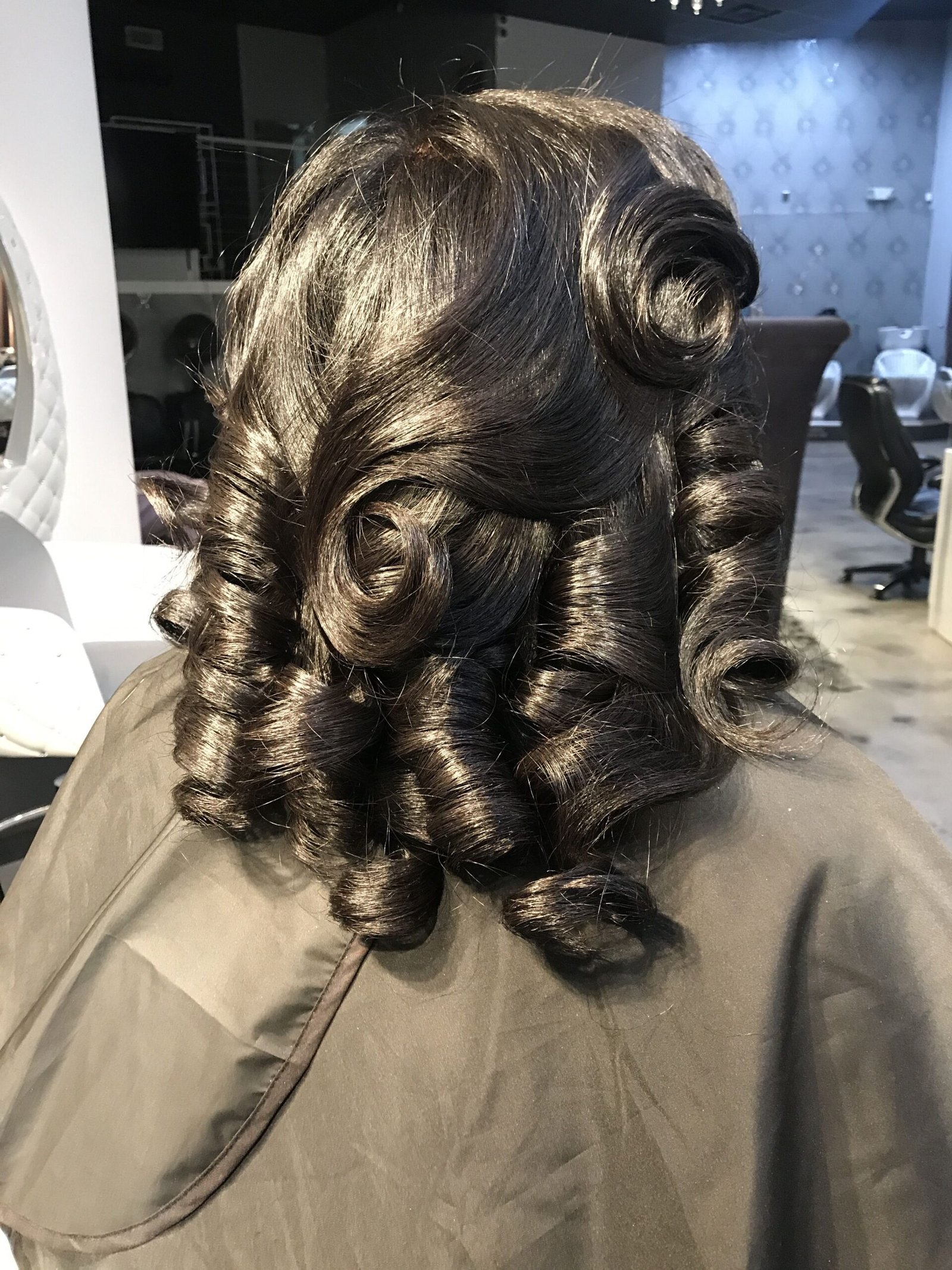 Silk press with wand curls