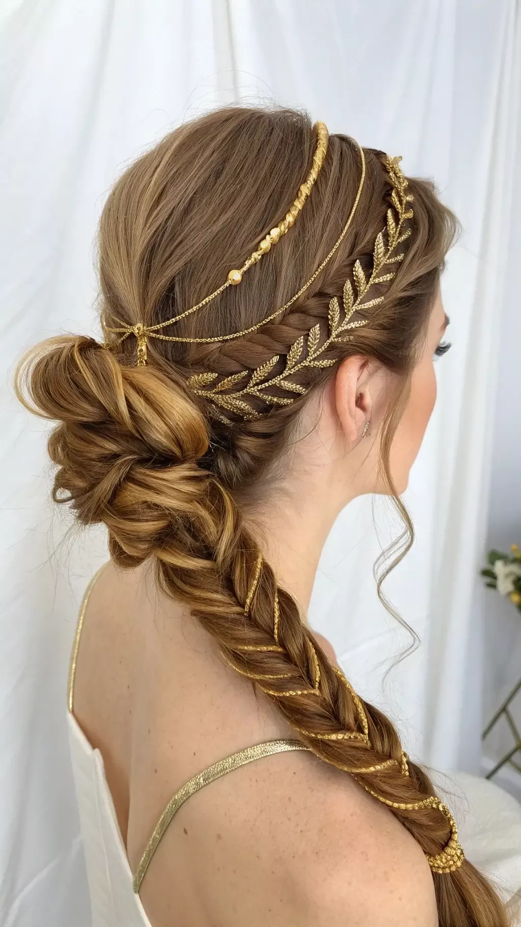 Grecian updo for long hair