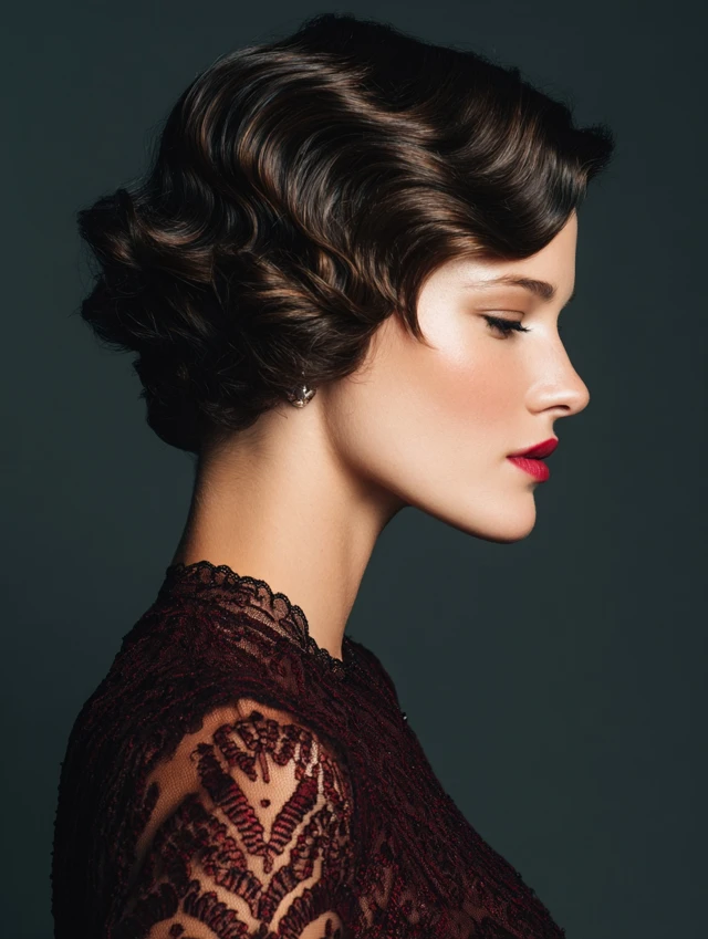 Vintage bob haircut retro waves