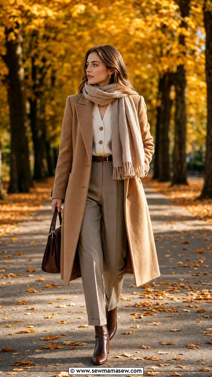 Long Puffer + Sweater Dress + Knee Boots - 25+ Fall Coat Outfits for Women 2026