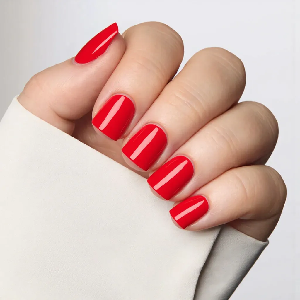 Candy Apple Red Nails Glossy
