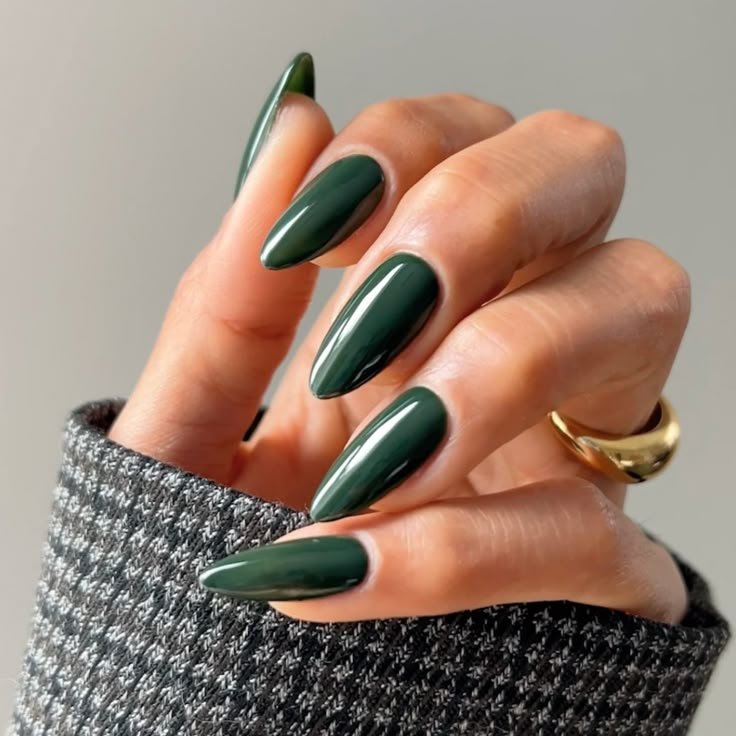 Deep olive creme nails, unexpected elegance for mature women