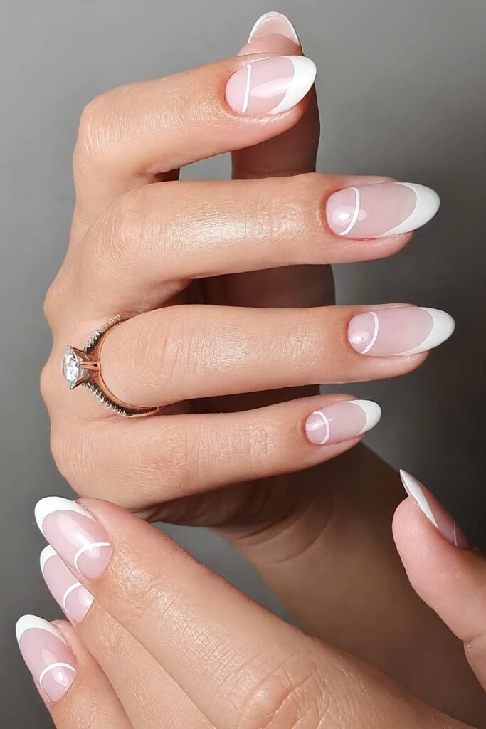 Classic white french tip homecoming nails