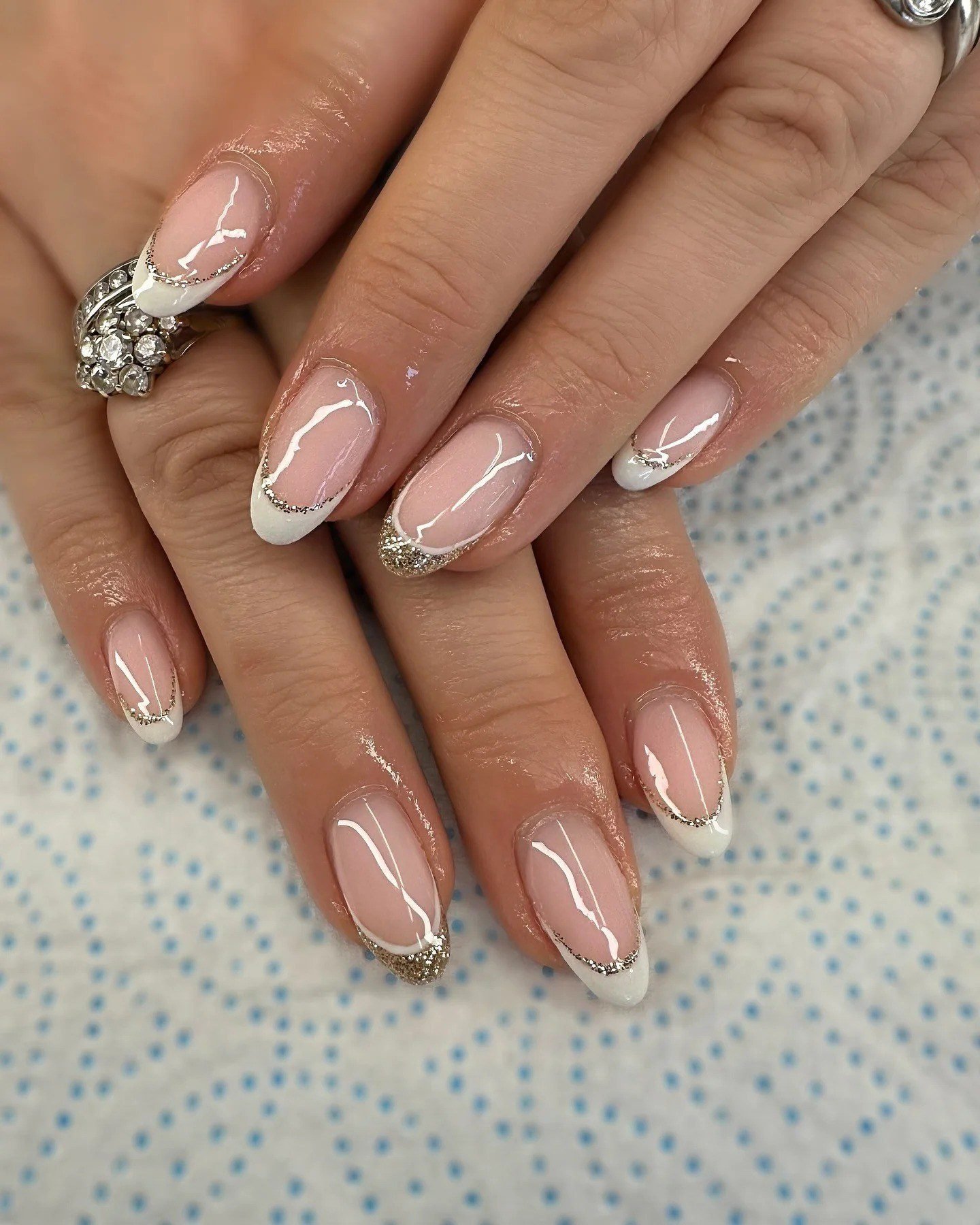 Glitter french tip homecoming nails