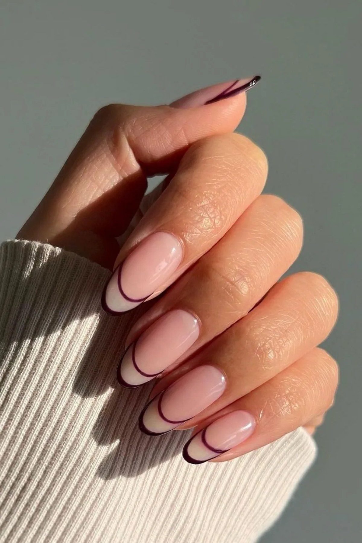 Double french tip homecoming nails