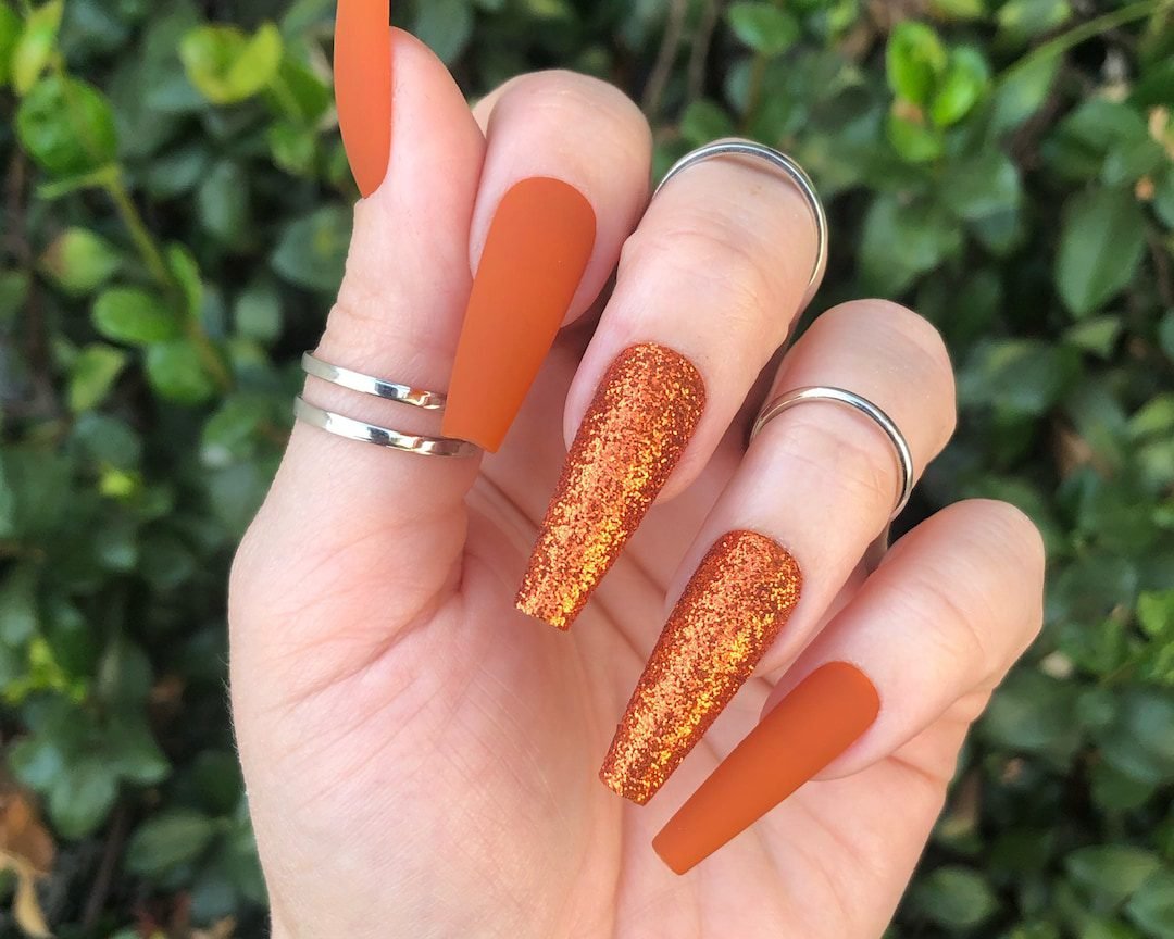 Burnt orange coffin nails