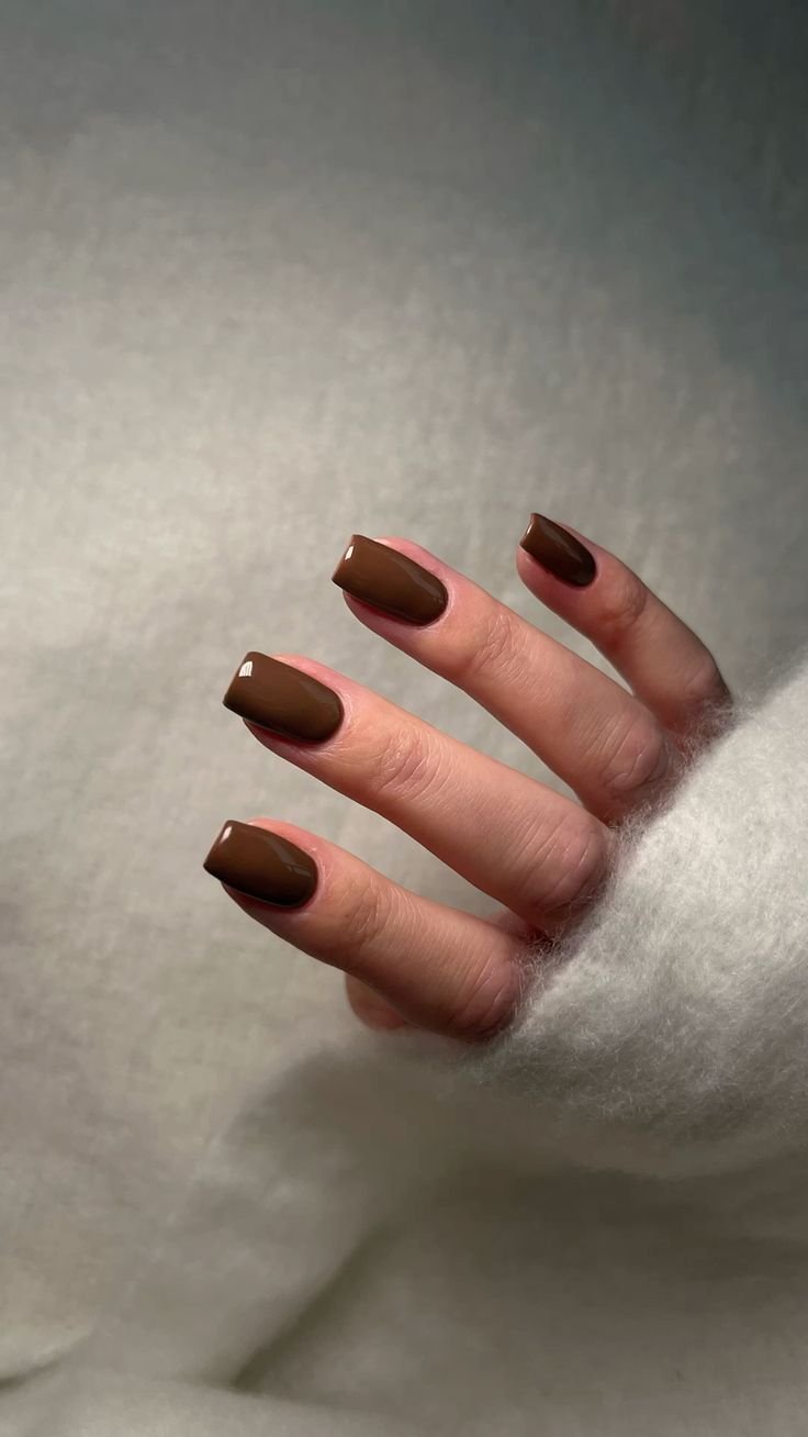 Matte hot chocolate brown nails