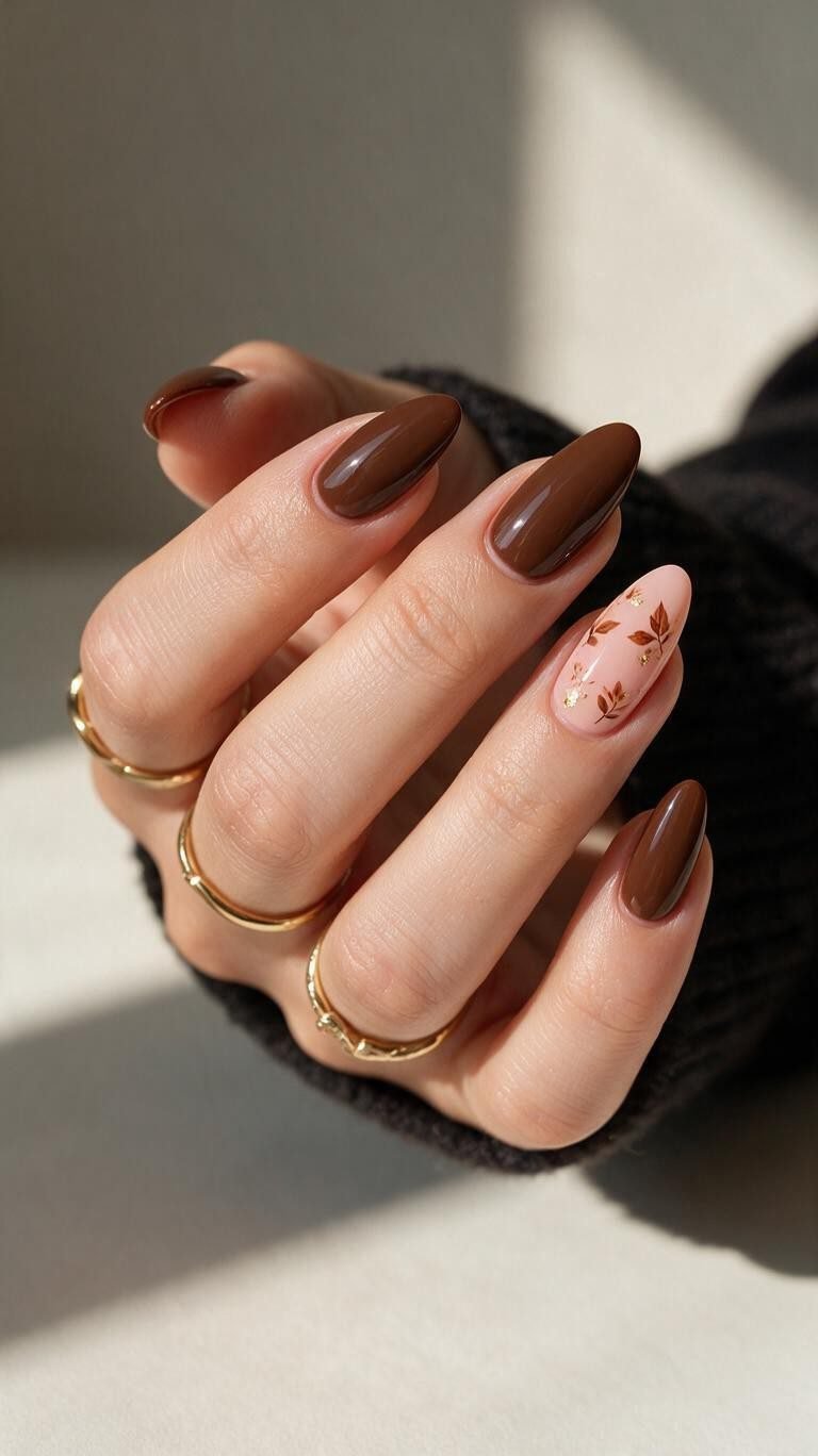 Brownie batter glitter brown nails