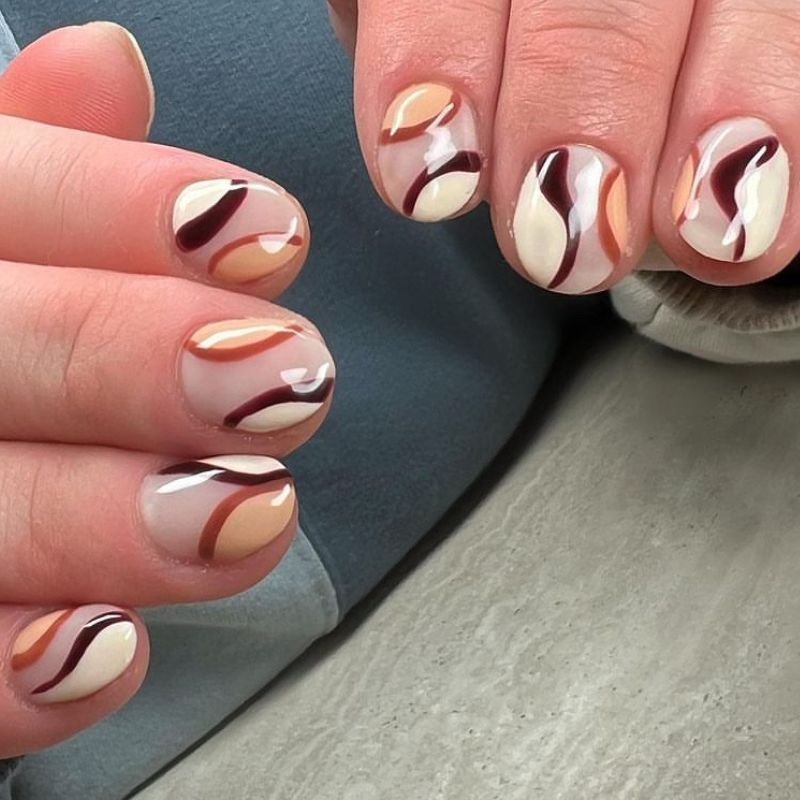 Dark chocolate stiletto nails