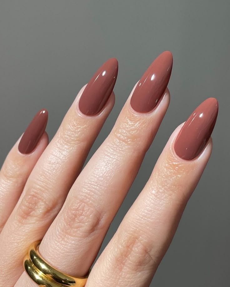 Rust almond nails