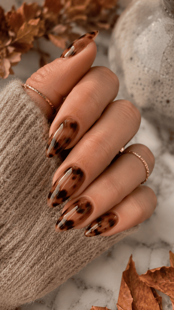 Sheer tortoise jelly nails