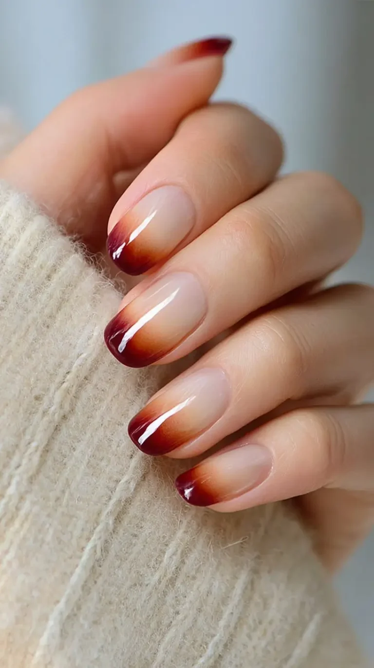 autumn gradient nails