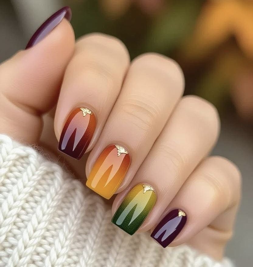 autumn gradient nails