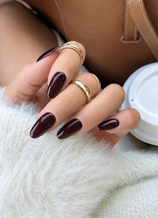 Matte oxblood burgundy nails