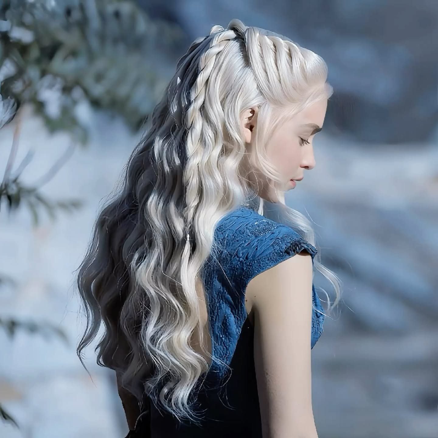 Daenerys targaryen braids blonde hair cosplay