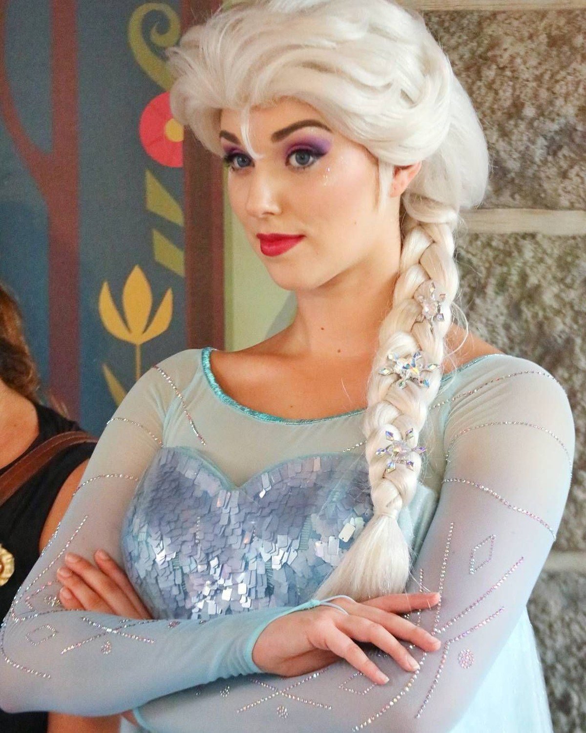 Elsa frozen braid blonde costume