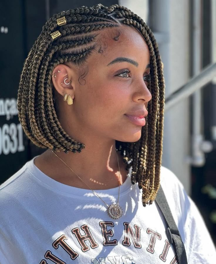 Cornrow bob hairstyle