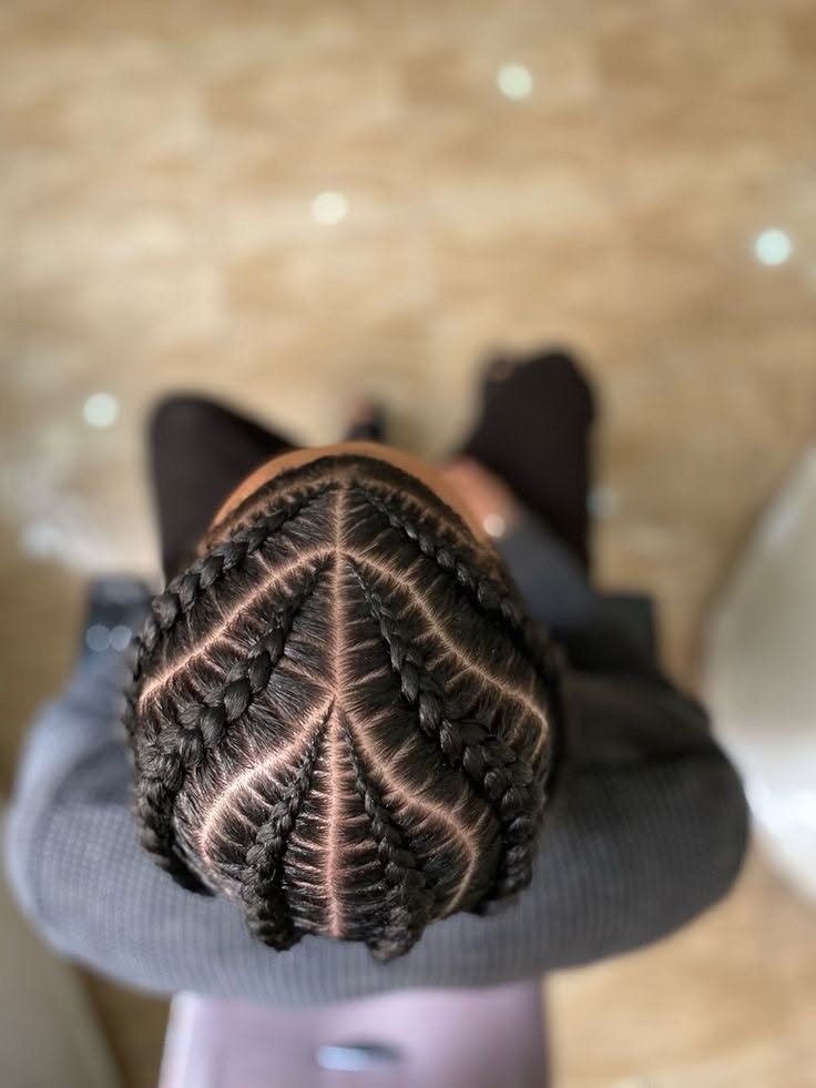 Cornrows with zigzag parts