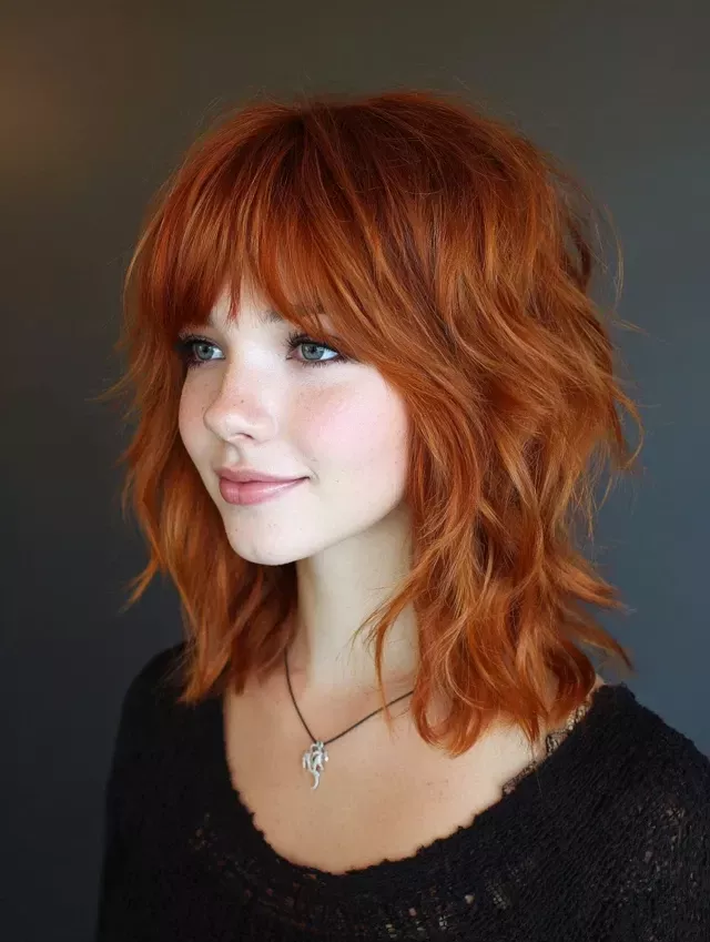 Cowboy copper shag haircut
