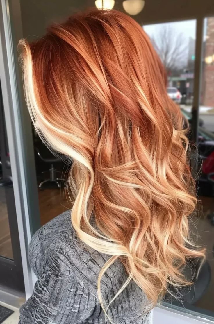 Cowboy copper hair with blonde money piece