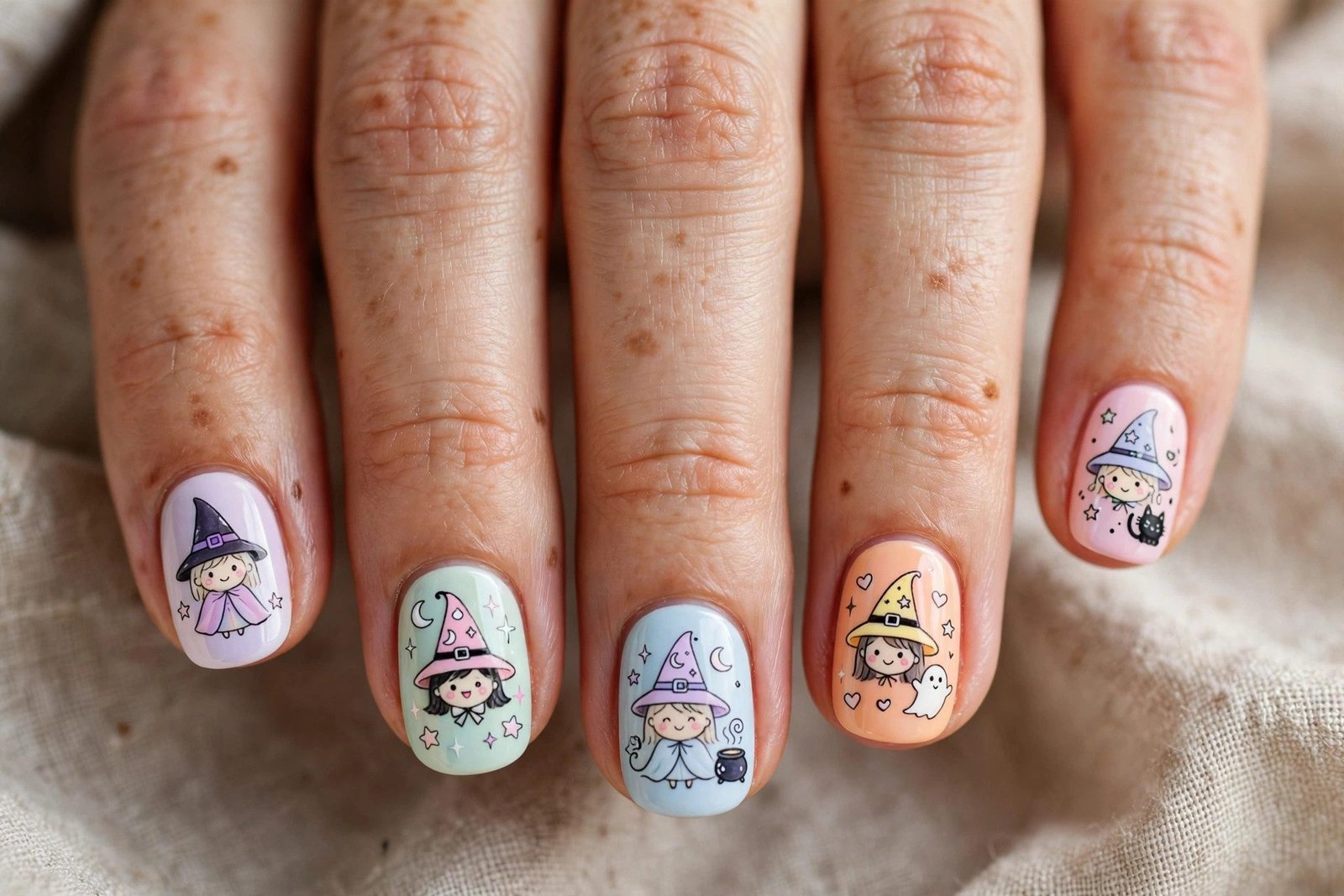 Friendly Witch Fingers - Halloween nail art