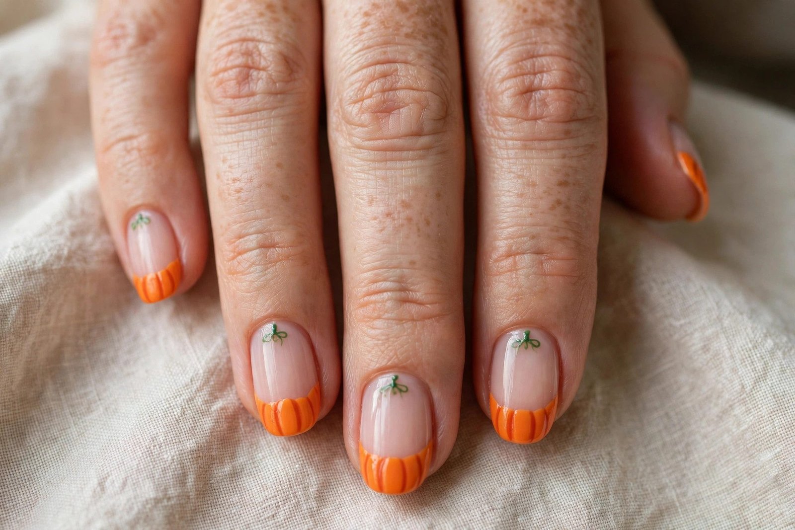 Pumpkin French Tips - Halloween nail art
