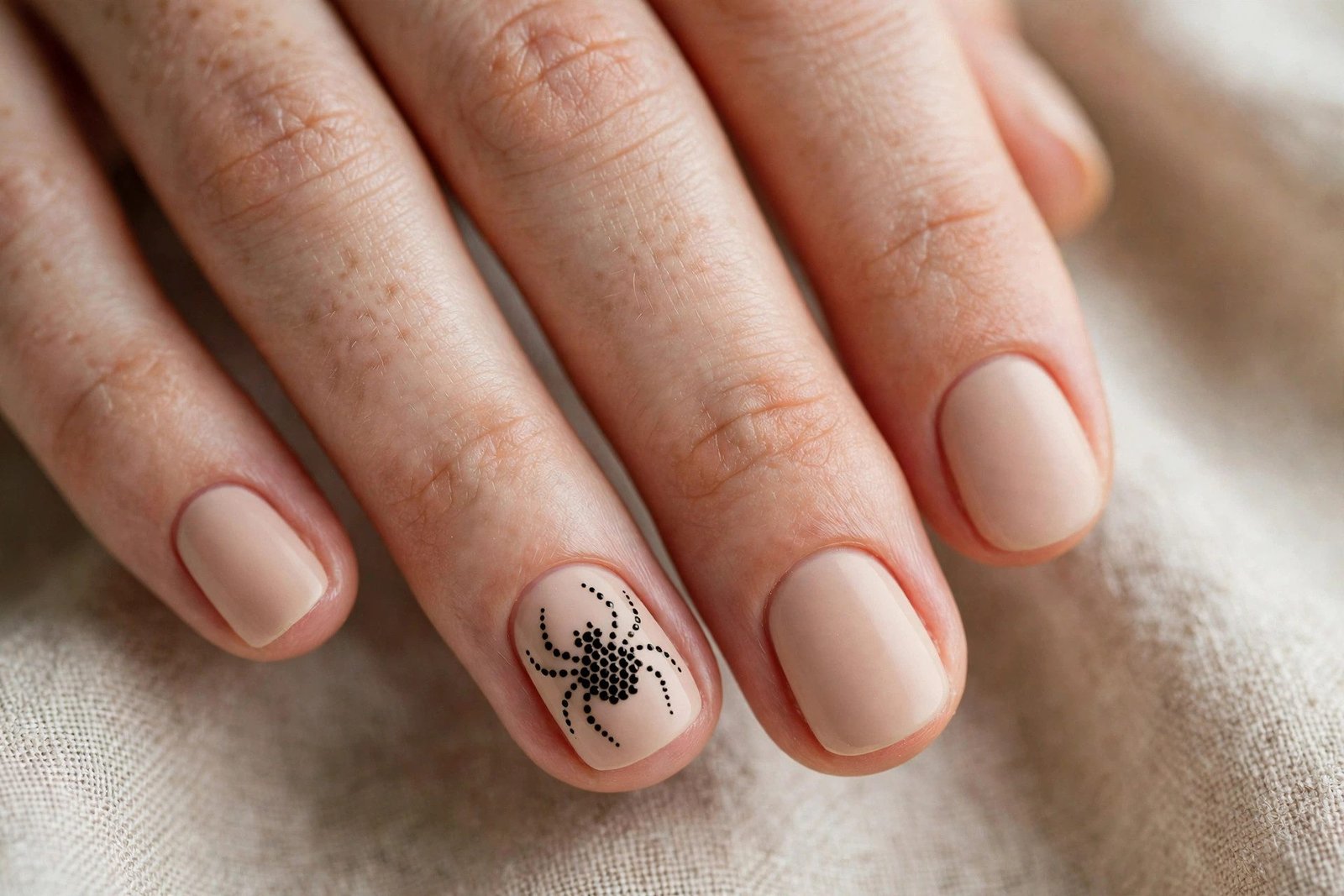 Dotted Spider - Halloween nail art