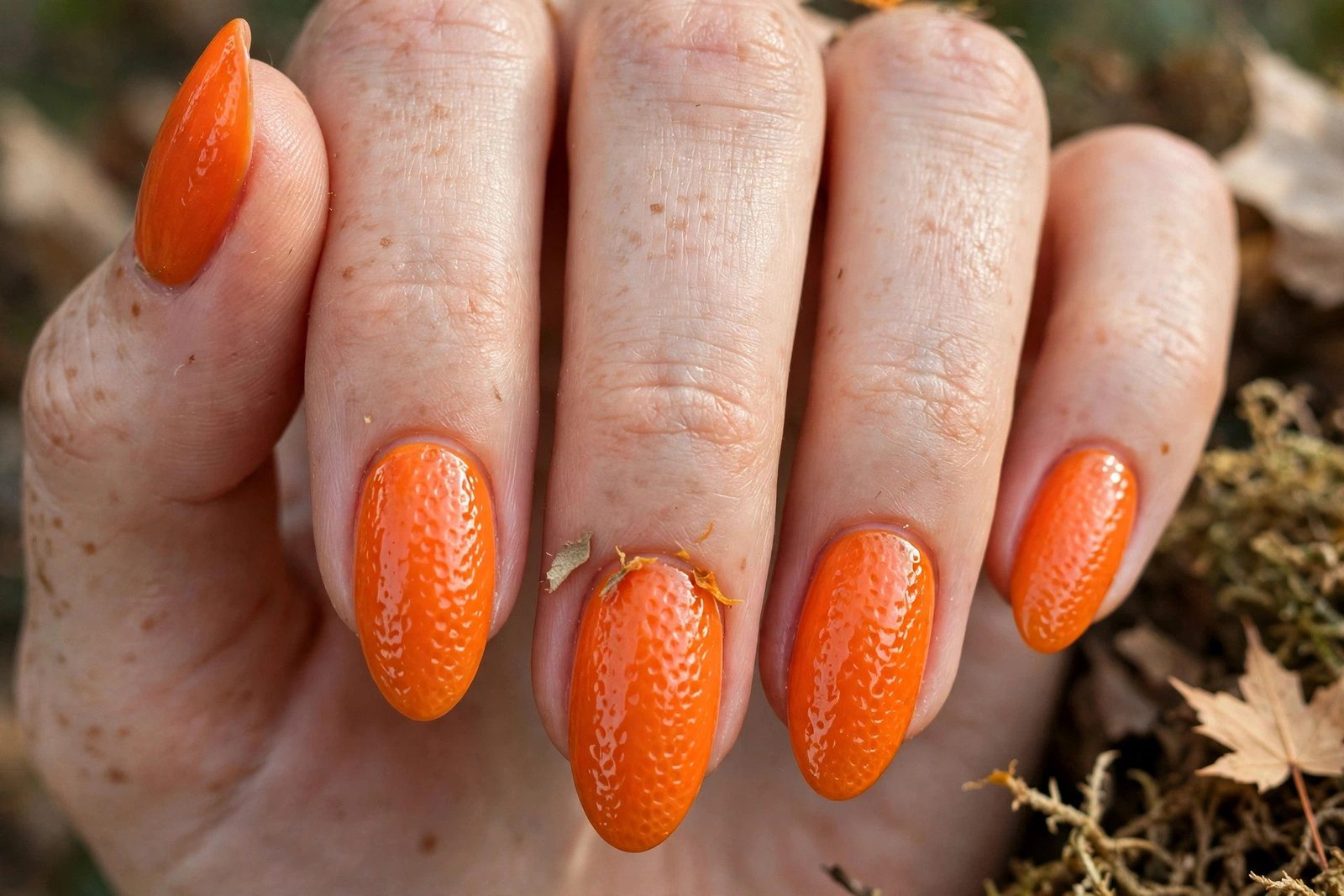 Orange Peel Texture - Halloween nail art