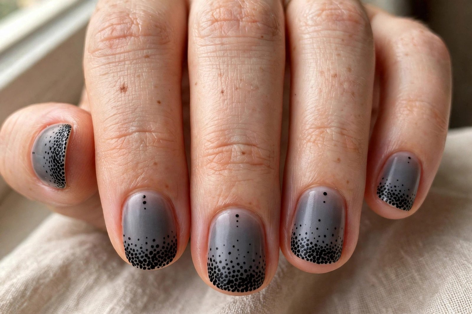 Spooky Dot Gradient - Halloween nail art