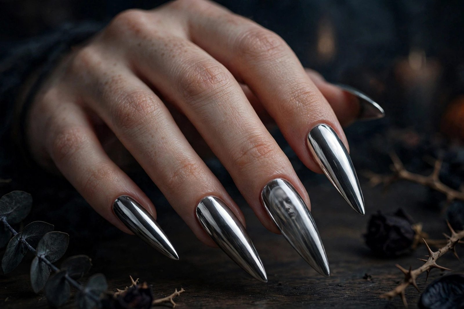 Haunted Mirror Effect - Halloween nail art