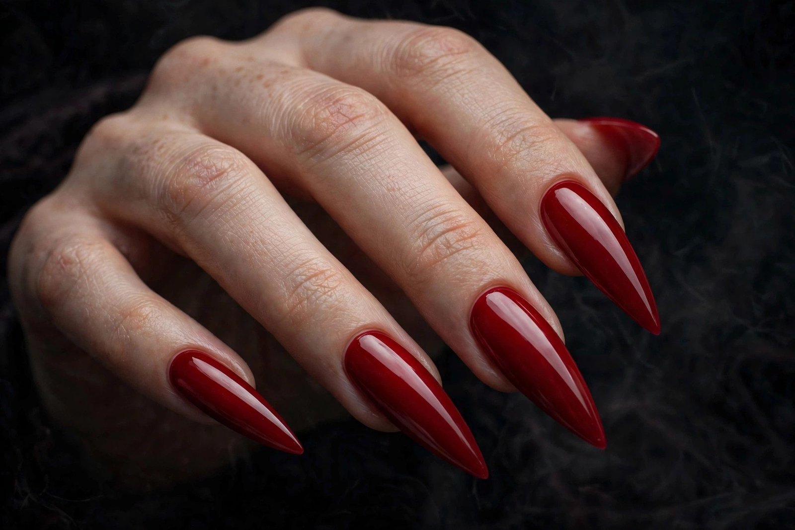 Classic Vampire Red Stiletto - Halloween nail art