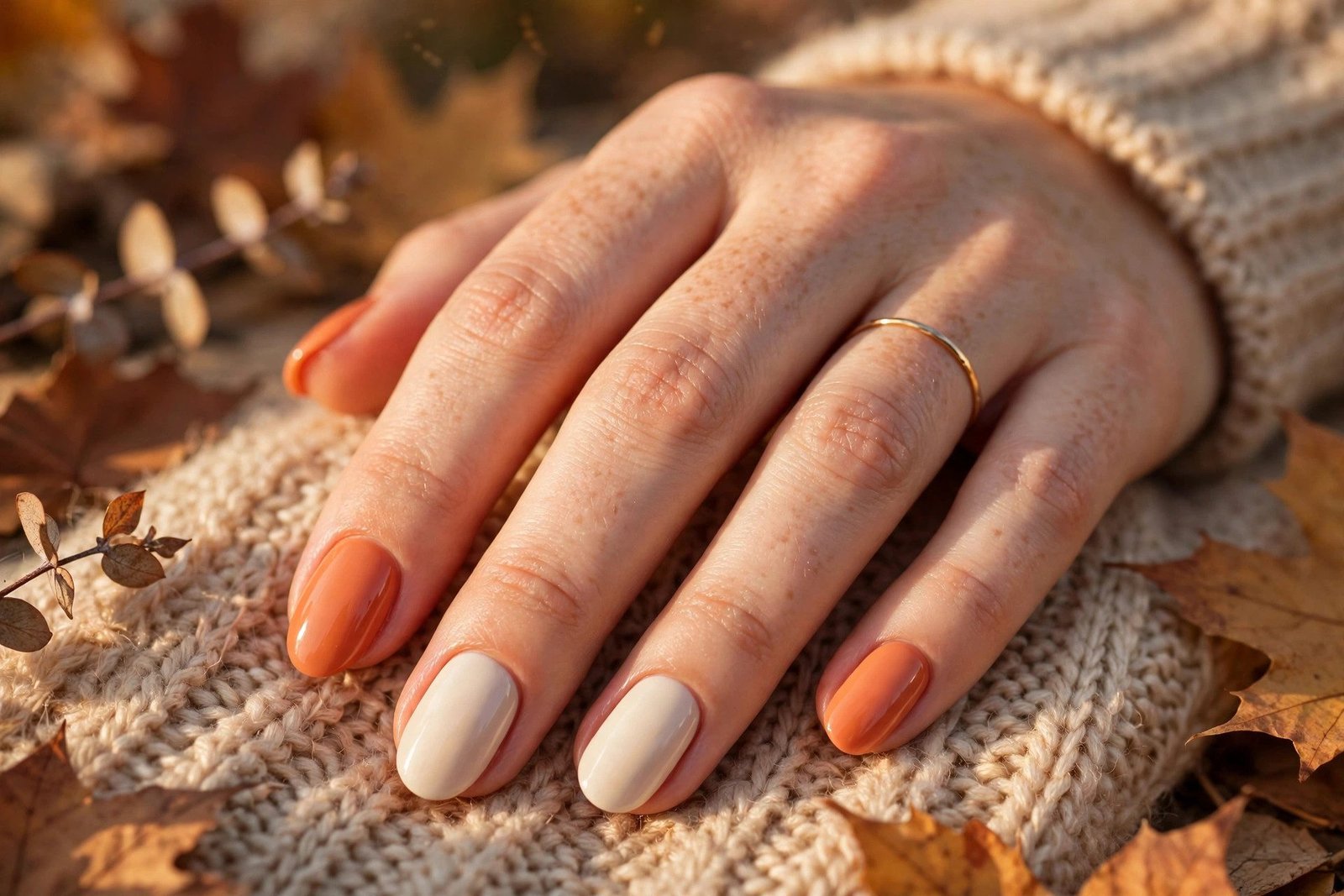 Persimmon Cream Duo - Halloween nail art