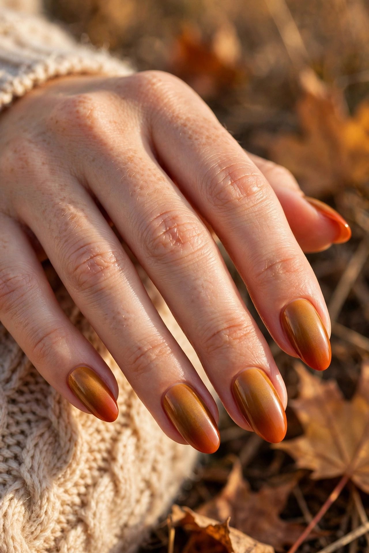 Harvest Ombré Fade - Halloween nail art