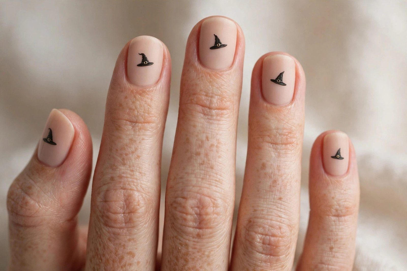 Tiny Witch Hats - Halloween nail art