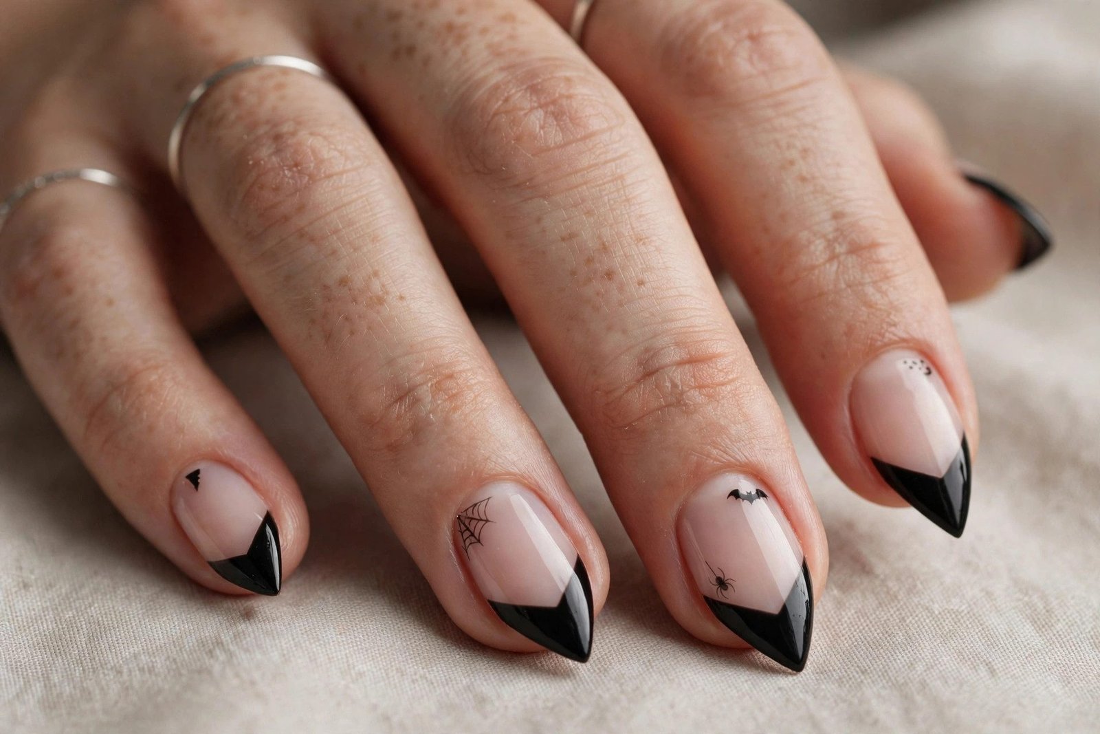 Short Stiletto Illusion - Halloween nail art