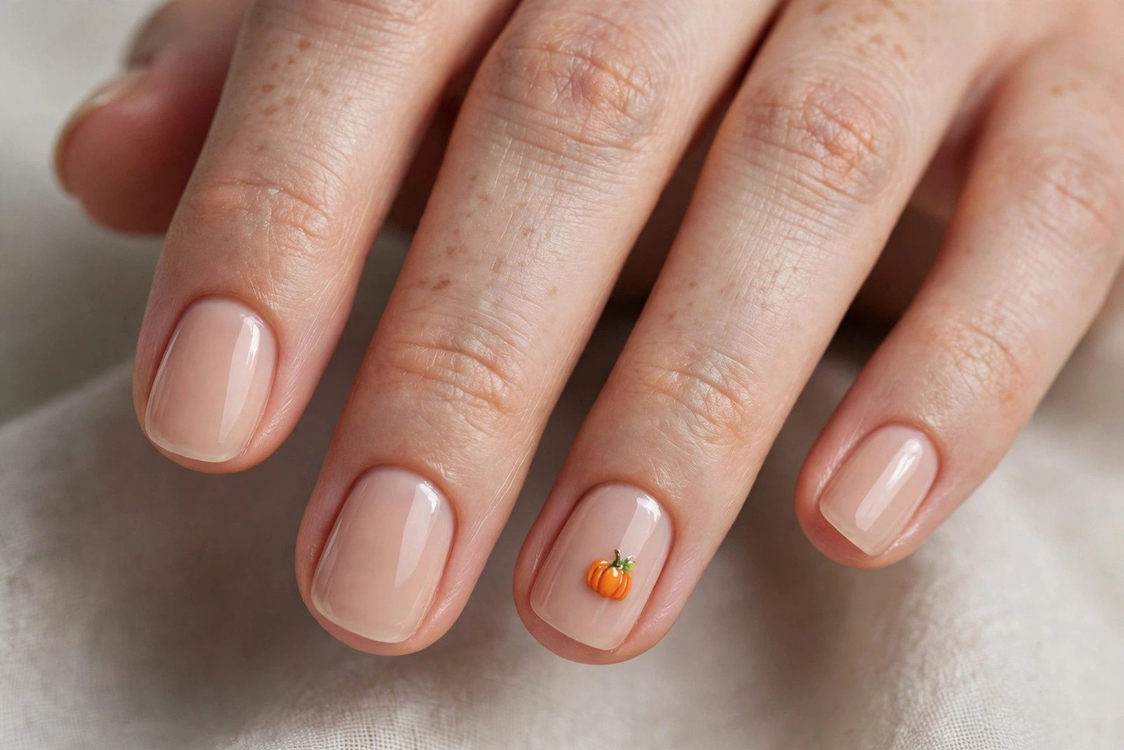 Teeny Pumpkin Accent - Halloween nail art