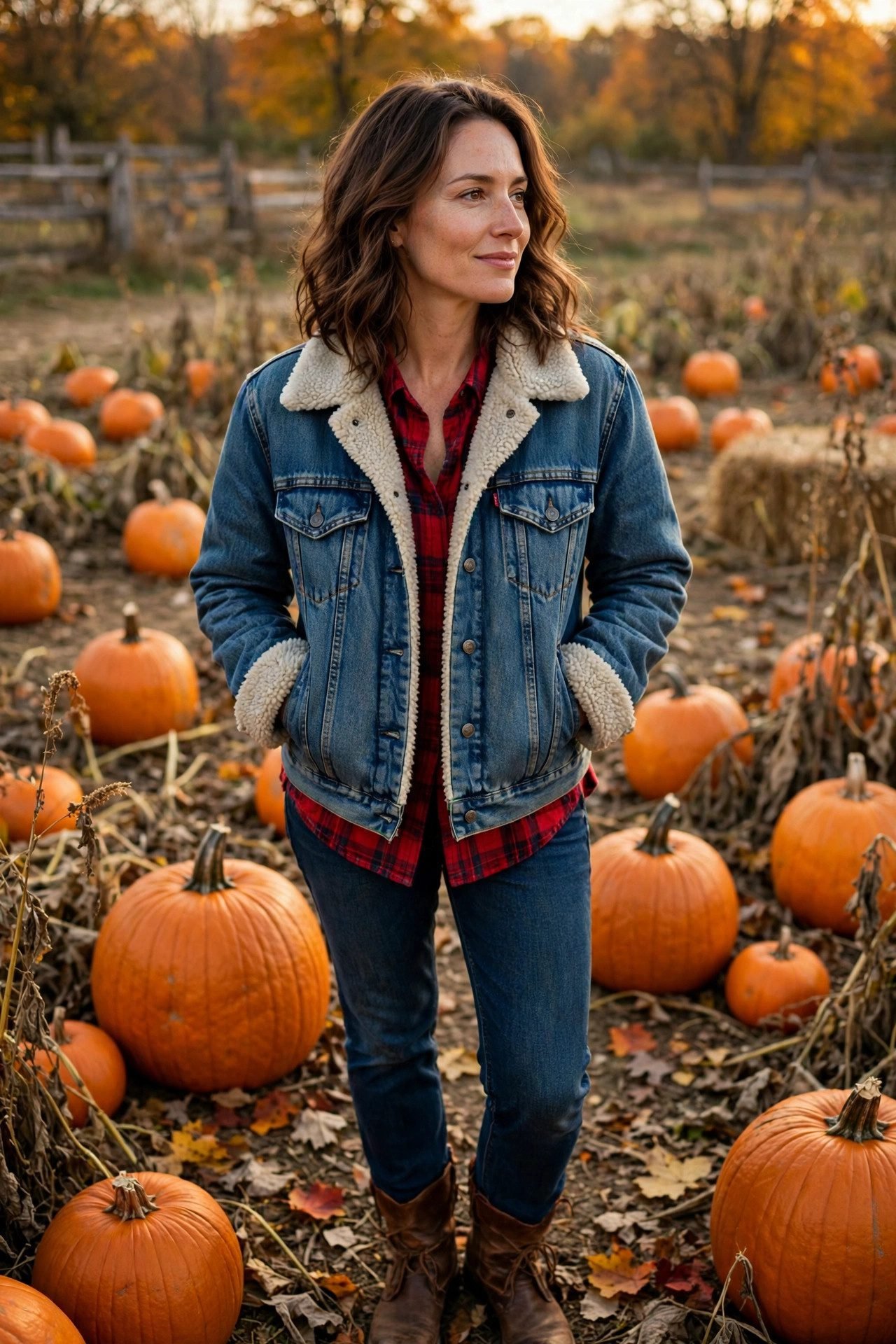 Sherpa-Lined Trucker Over a Flannel