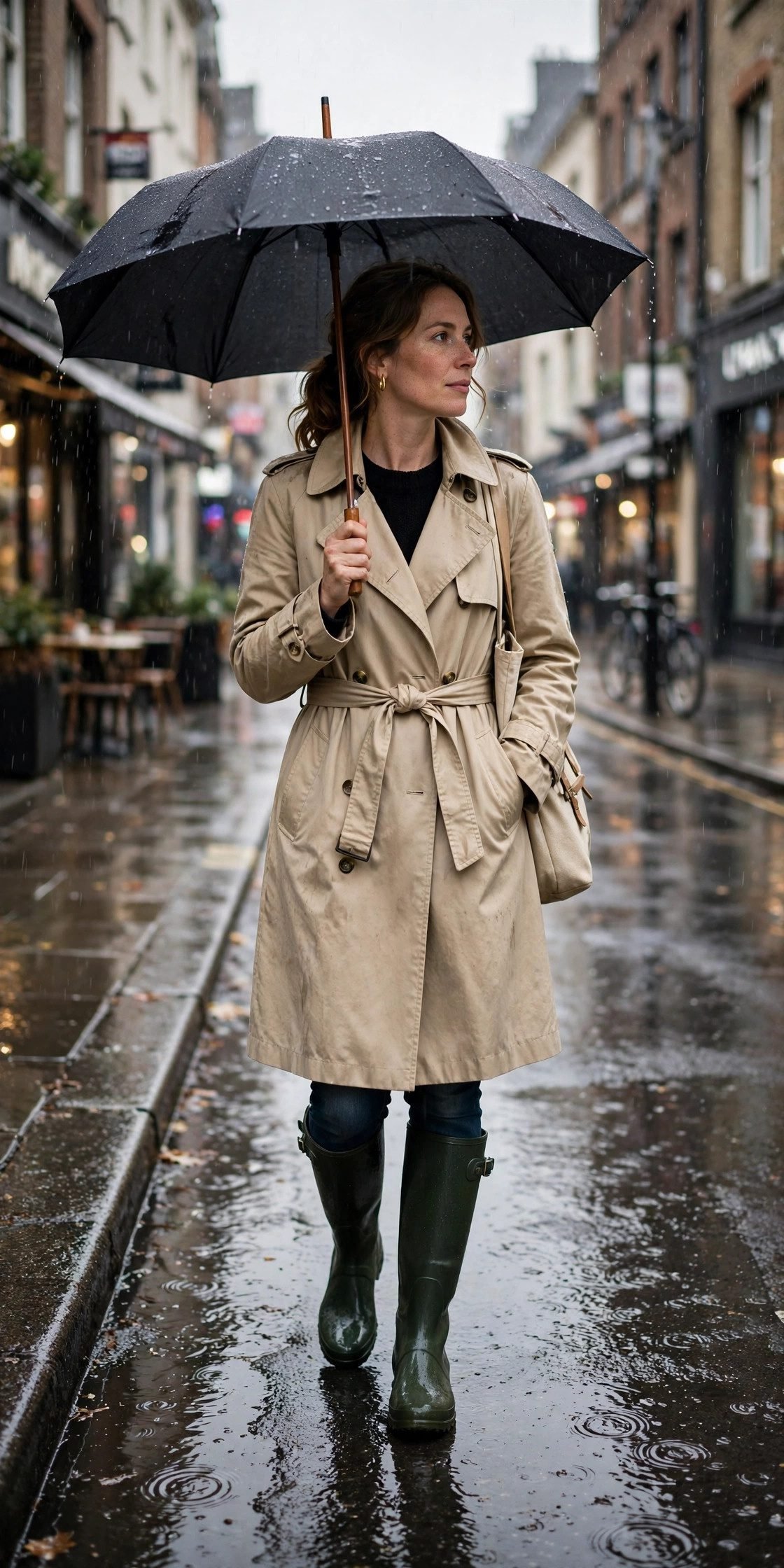 Rain Boots and a Trench Coat