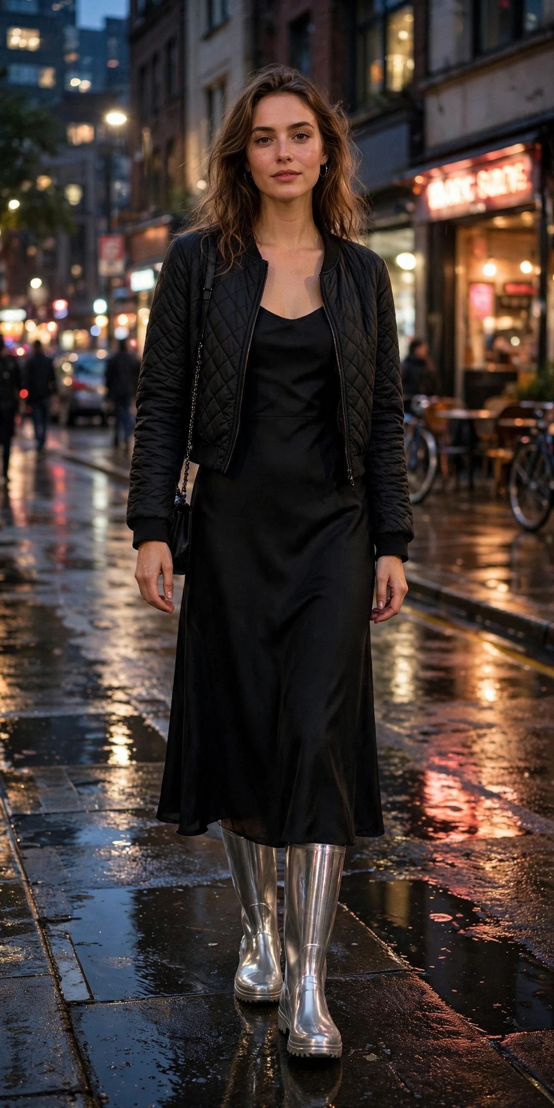 Metallic-Accent Boots for Evening