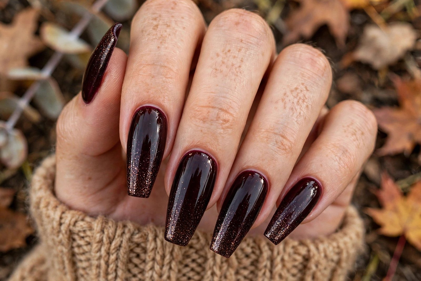 Black Cherry with Subtle Glitter Fade