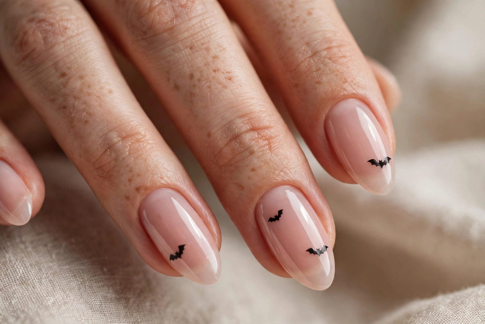 Sheer Pink with Mini Black Bats