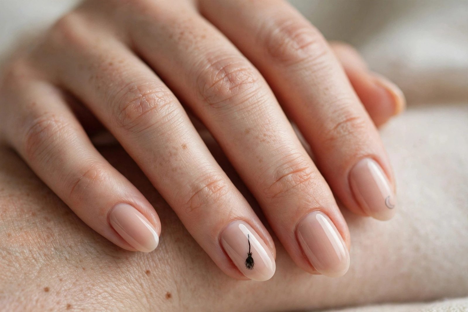 Nude with Tiny Witch Broom Accent