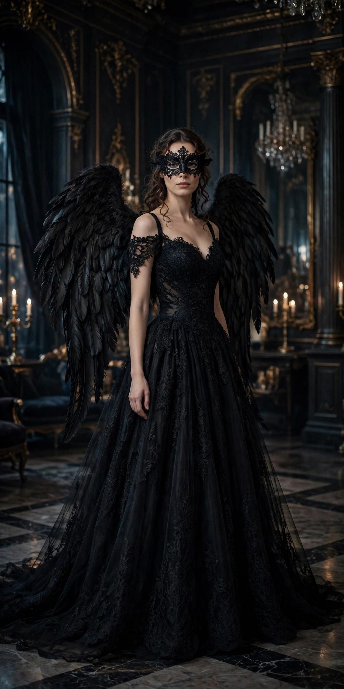 dark angel masquerade costume black wings