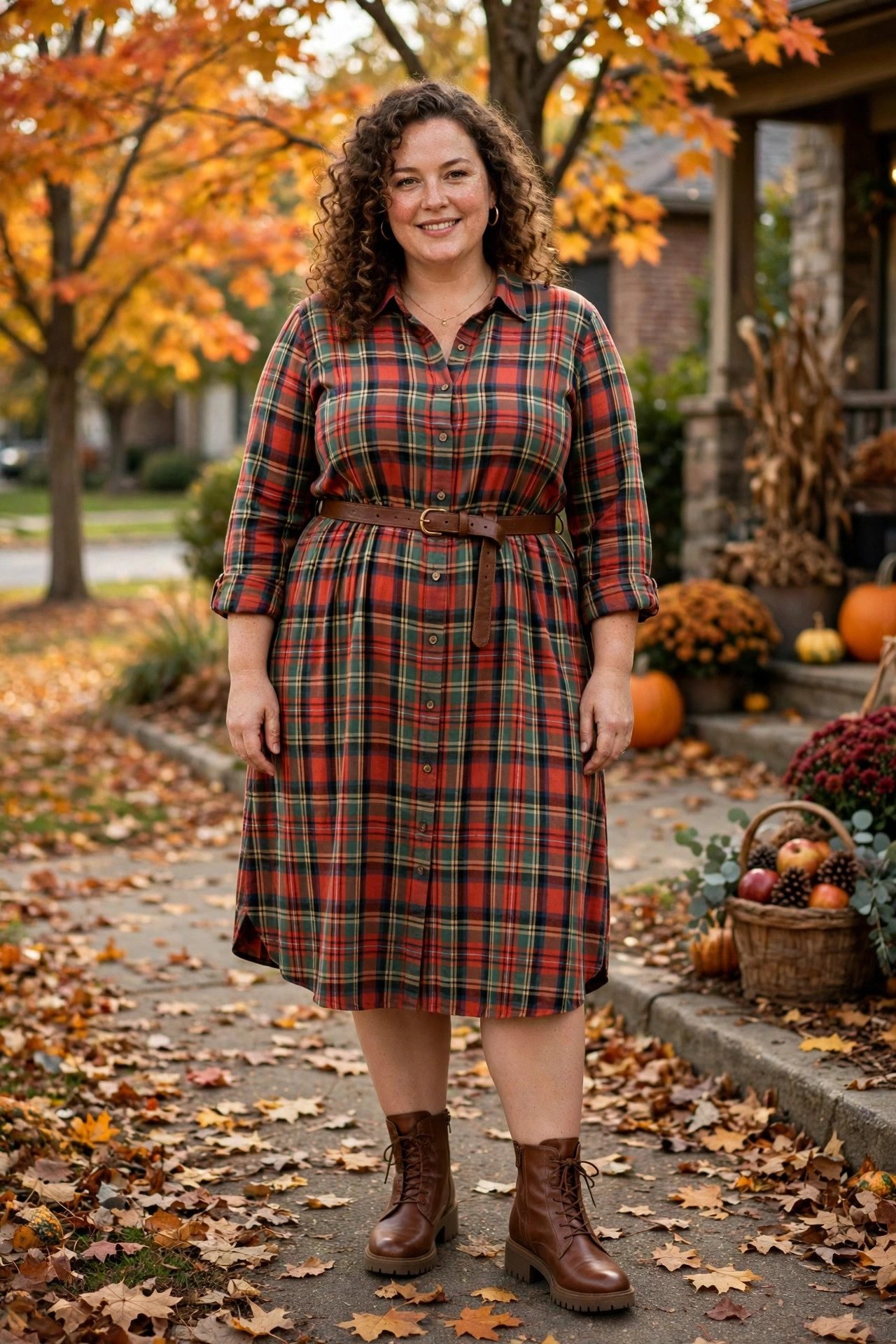 Shirtdress with Stretch + Belt - 15+ Plus Size Thanksgiving Outfits