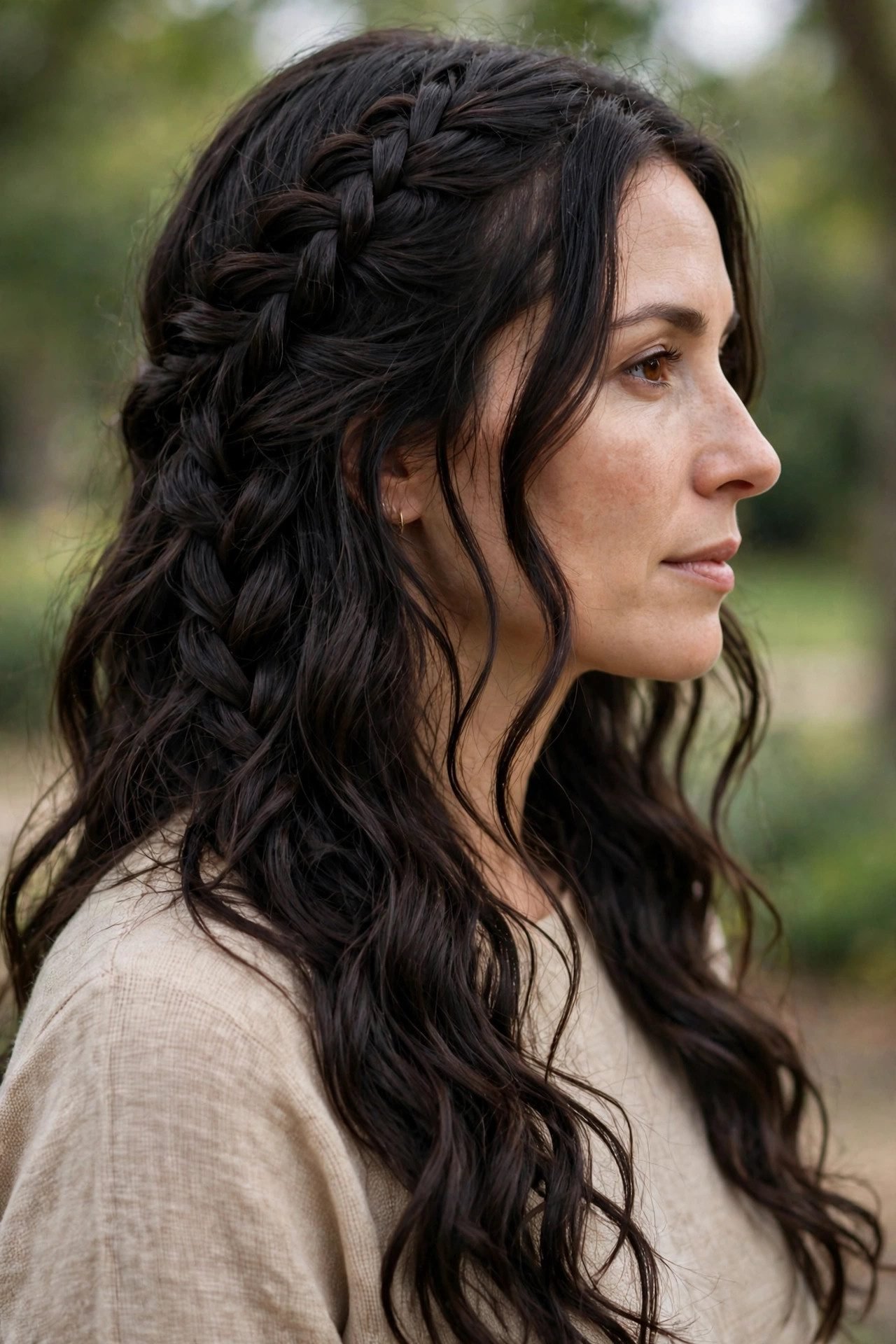 Waterfall braid witchy hairstyle