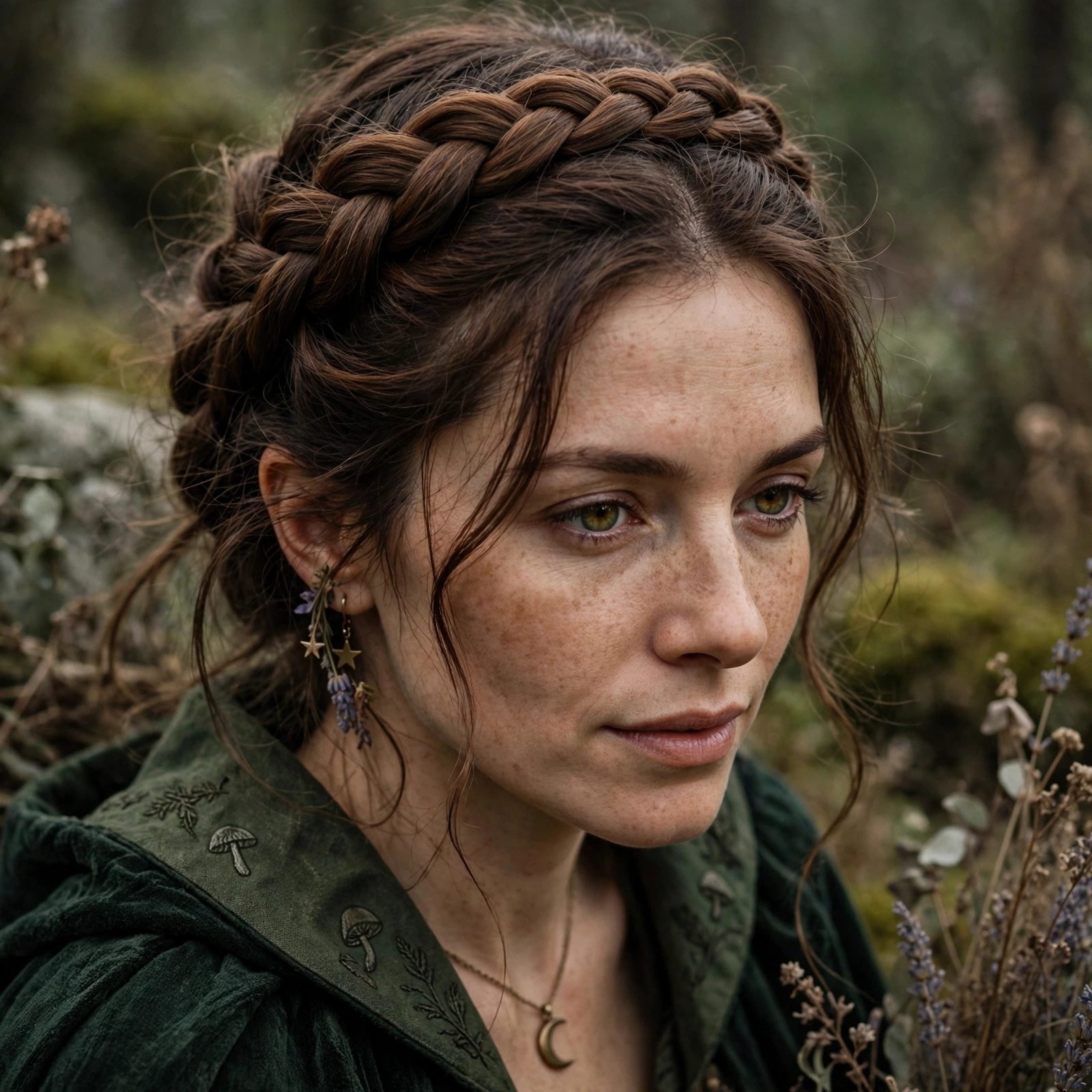 Milkmaid braids witchy hairstyle